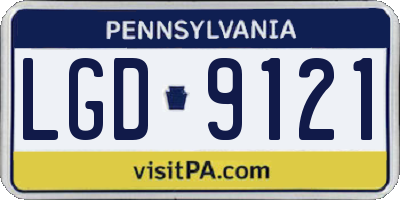 PA license plate LGD9121