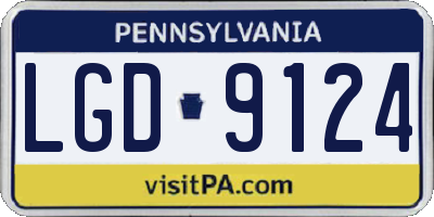 PA license plate LGD9124