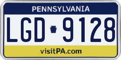 PA license plate LGD9128
