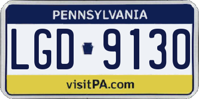 PA license plate LGD9130