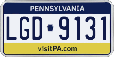 PA license plate LGD9131