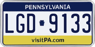 PA license plate LGD9133
