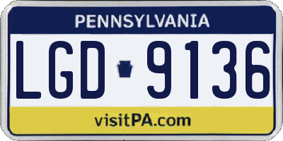 PA license plate LGD9136
