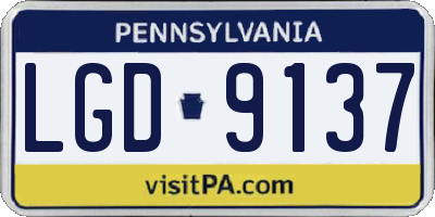 PA license plate LGD9137