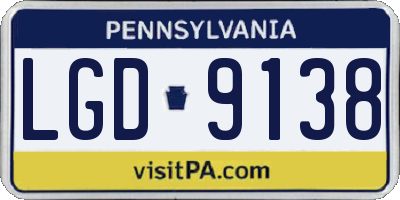 PA license plate LGD9138