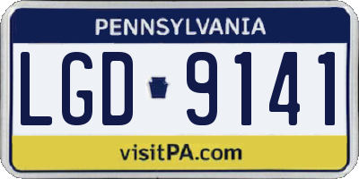 PA license plate LGD9141