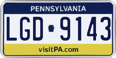 PA license plate LGD9143