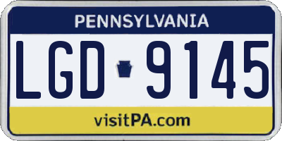 PA license plate LGD9145