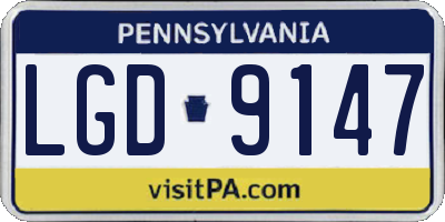 PA license plate LGD9147