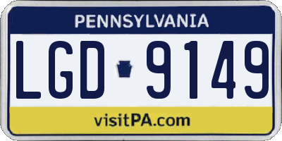 PA license plate LGD9149