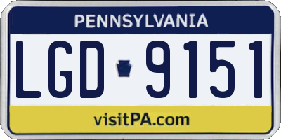 PA license plate LGD9151