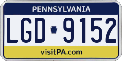 PA license plate LGD9152