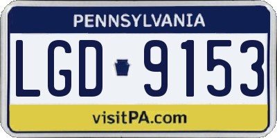 PA license plate LGD9153