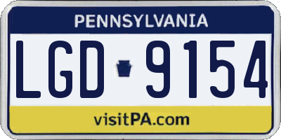 PA license plate LGD9154