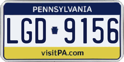 PA license plate LGD9156