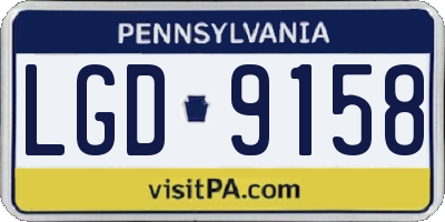 PA license plate LGD9158