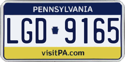 PA license plate LGD9165