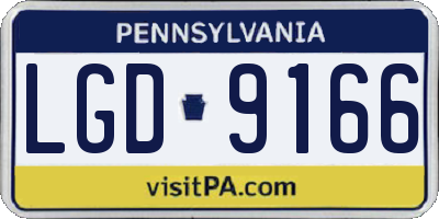 PA license plate LGD9166