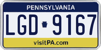 PA license plate LGD9167