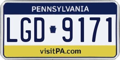 PA license plate LGD9171