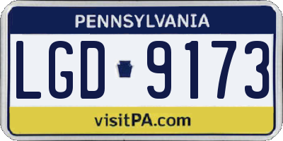 PA license plate LGD9173