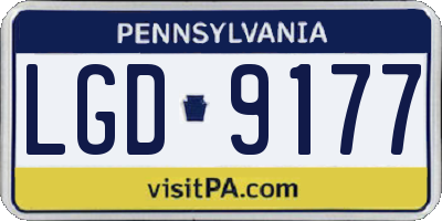 PA license plate LGD9177