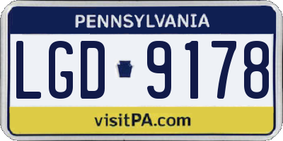 PA license plate LGD9178