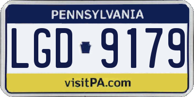 PA license plate LGD9179