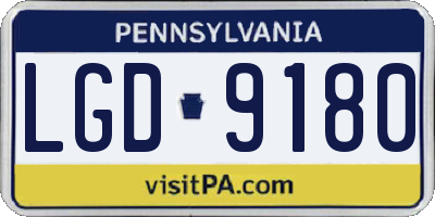 PA license plate LGD9180