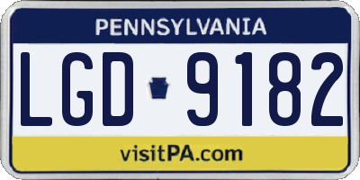 PA license plate LGD9182