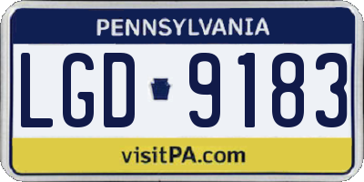 PA license plate LGD9183