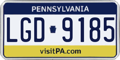 PA license plate LGD9185