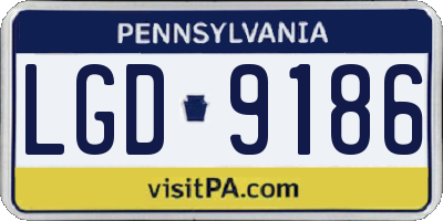 PA license plate LGD9186