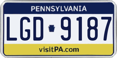 PA license plate LGD9187