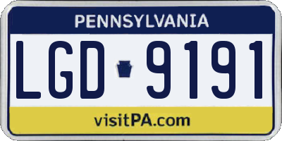 PA license plate LGD9191