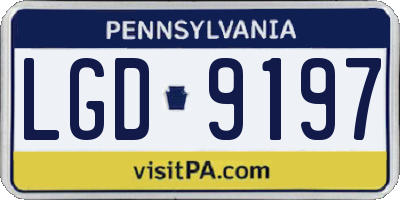 PA license plate LGD9197