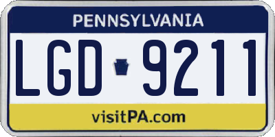 PA license plate LGD9211