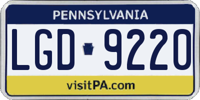 PA license plate LGD9220