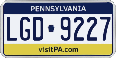 PA license plate LGD9227