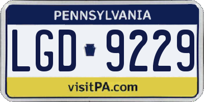 PA license plate LGD9229