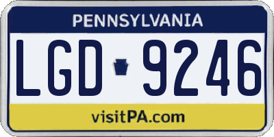 PA license plate LGD9246