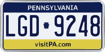 PA license plate LGD9248