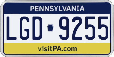 PA license plate LGD9255