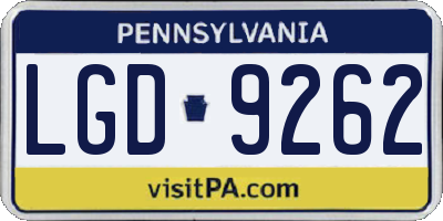 PA license plate LGD9262