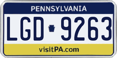 PA license plate LGD9263