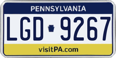 PA license plate LGD9267
