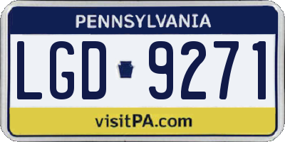 PA license plate LGD9271