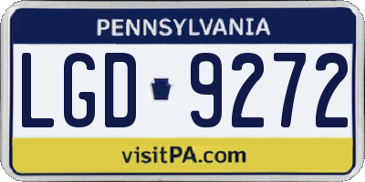 PA license plate LGD9272
