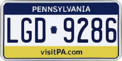 PA license plate LGD9286