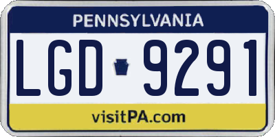 PA license plate LGD9291